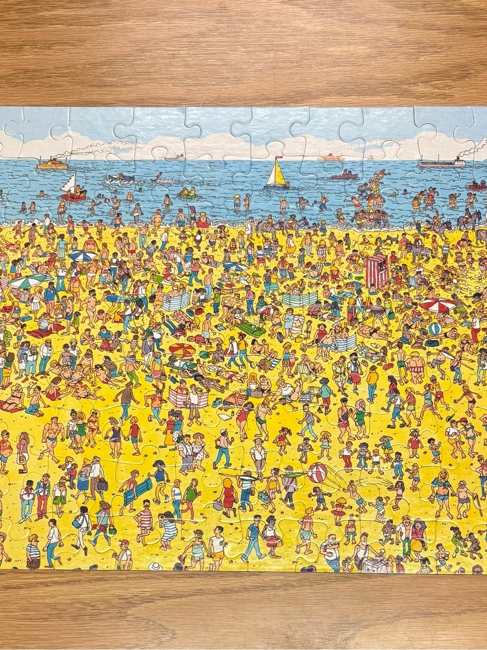 Vintage 1989 Where’s Waldo? On the Beach Jigsaw Puzzle #623 Complete 100 Pieces